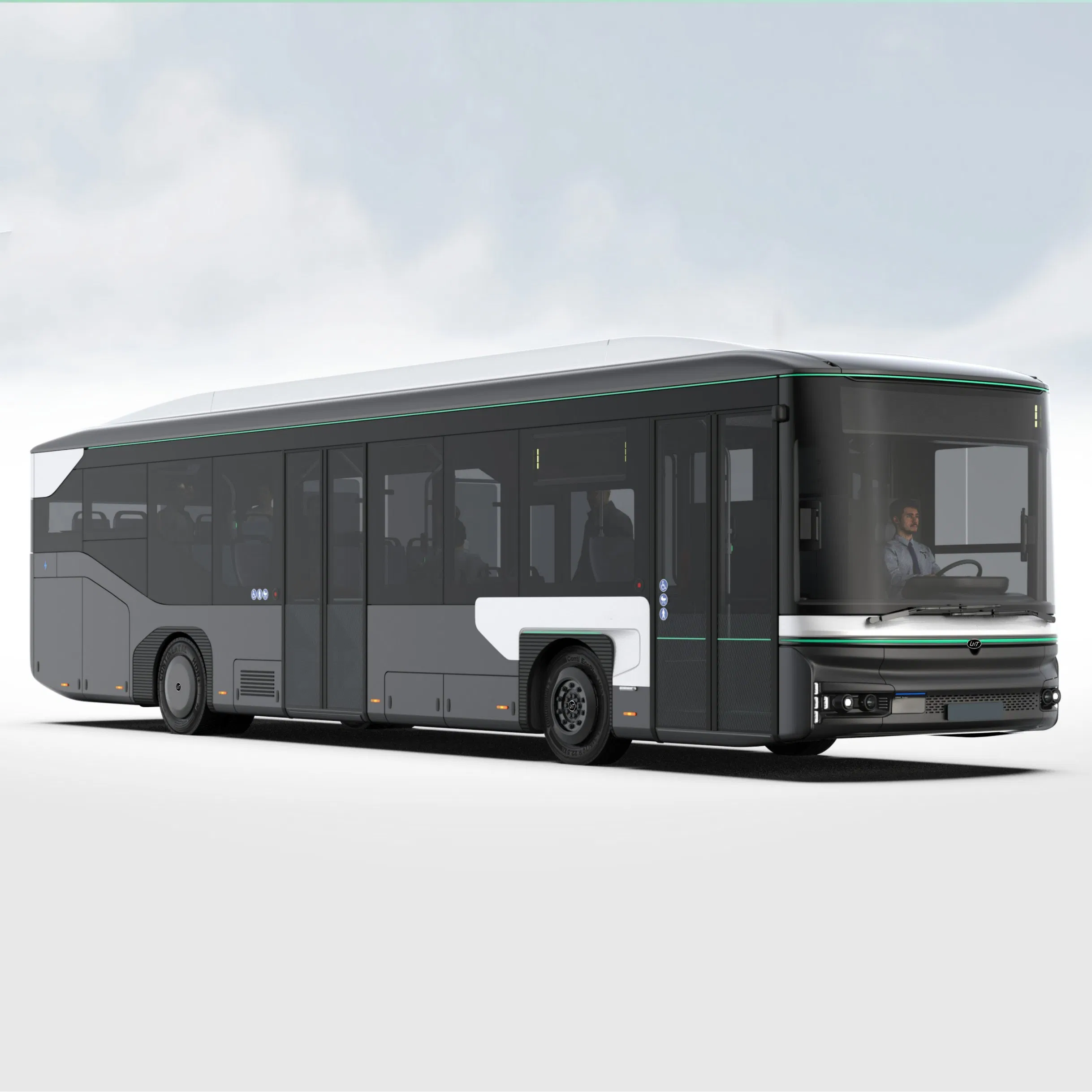 China Factory Brand New 12m New Energy Three Door Electric City Bus Electric Long Public Passenger Transport City Bus Low Entrance City Bus Low Floor City Bus