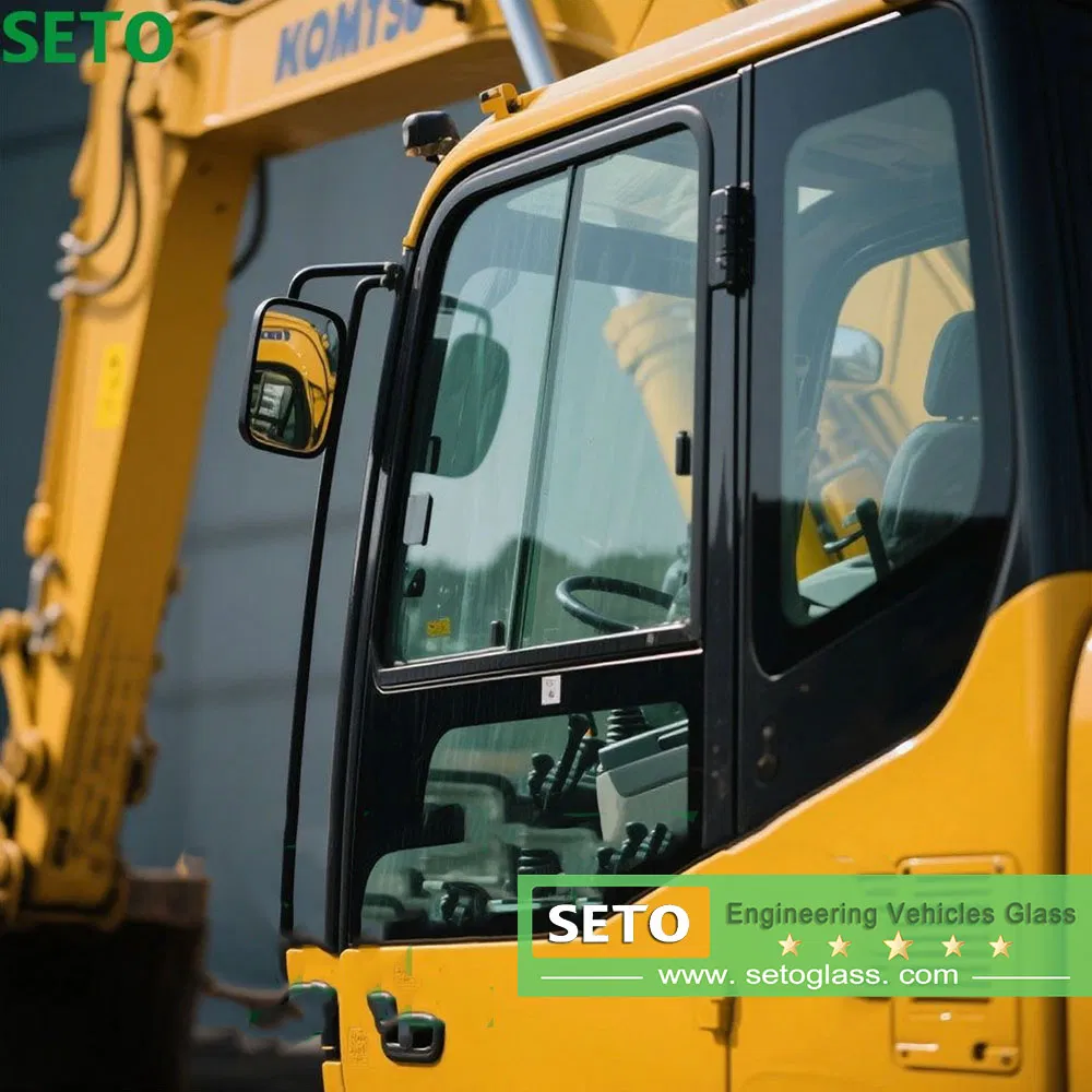 China Factory 5mm Tempered Glass for Machinery Excavator Cab, Side Windows