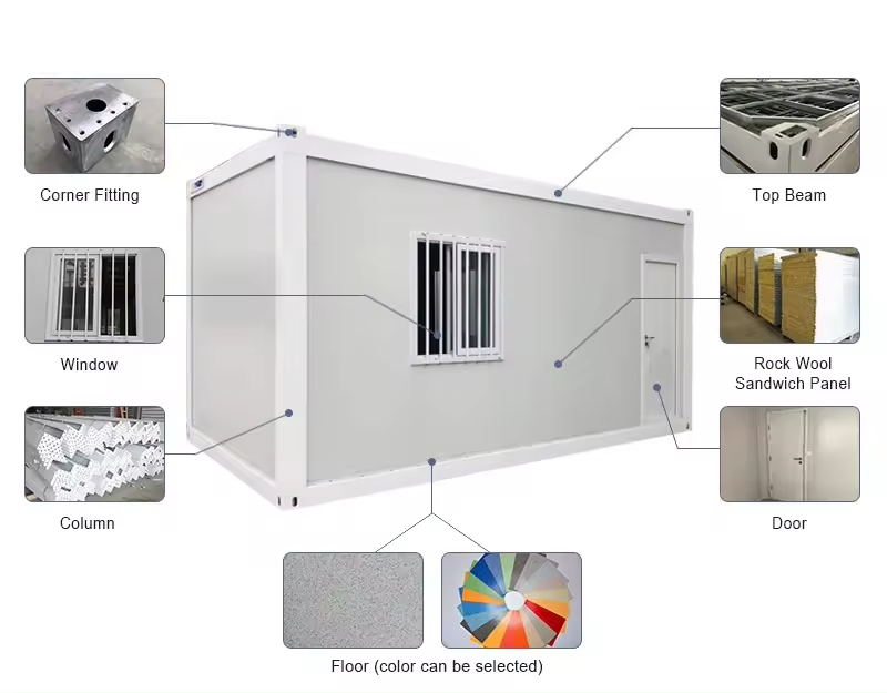 Prefab Container House for Living Home Office Easy Install Steel Container House Frame Cheaper Container House