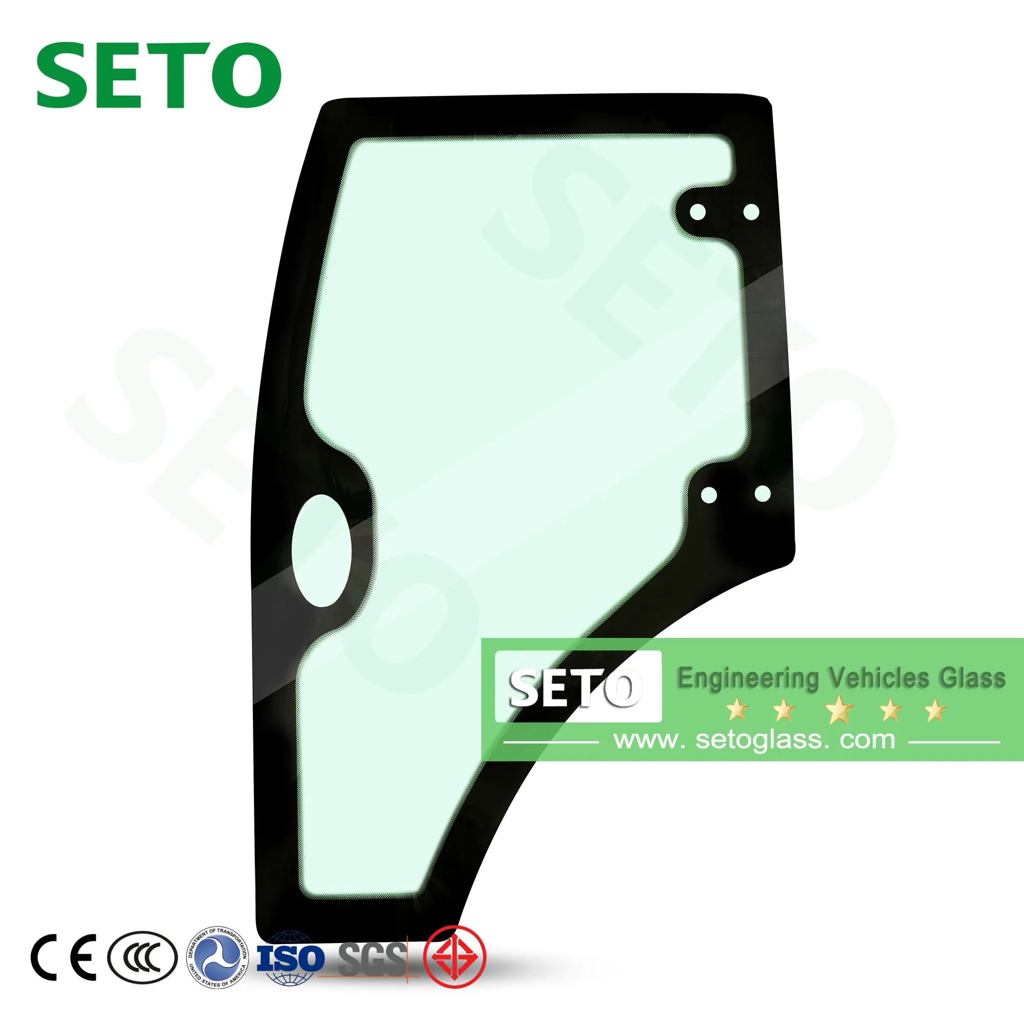 China Factory 5mm Tempered Glass for Machinery Excavator Cab, Side Windows