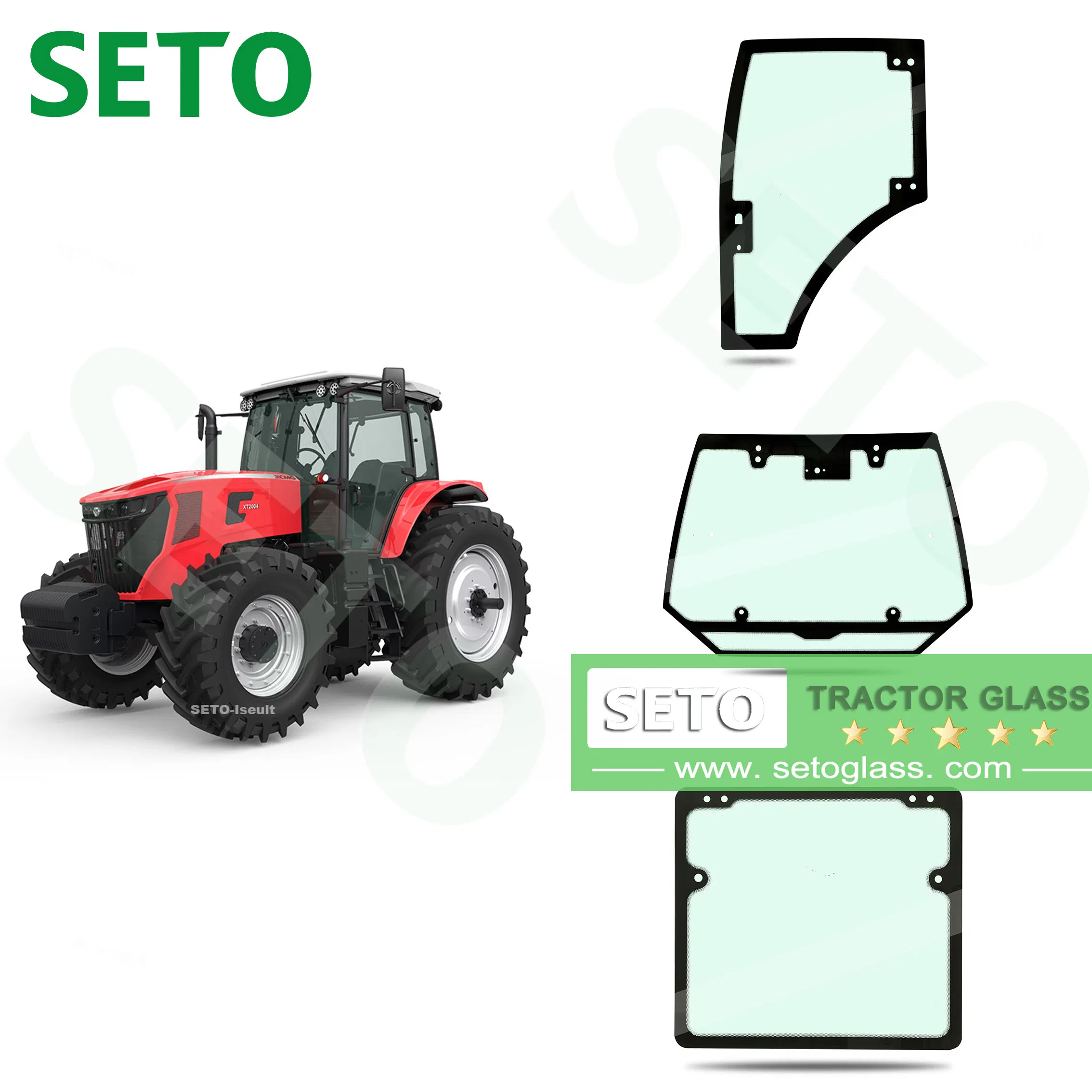 High Quality Tractor Front Windshield Cab Glass Fixed Side Window Tractor Glass