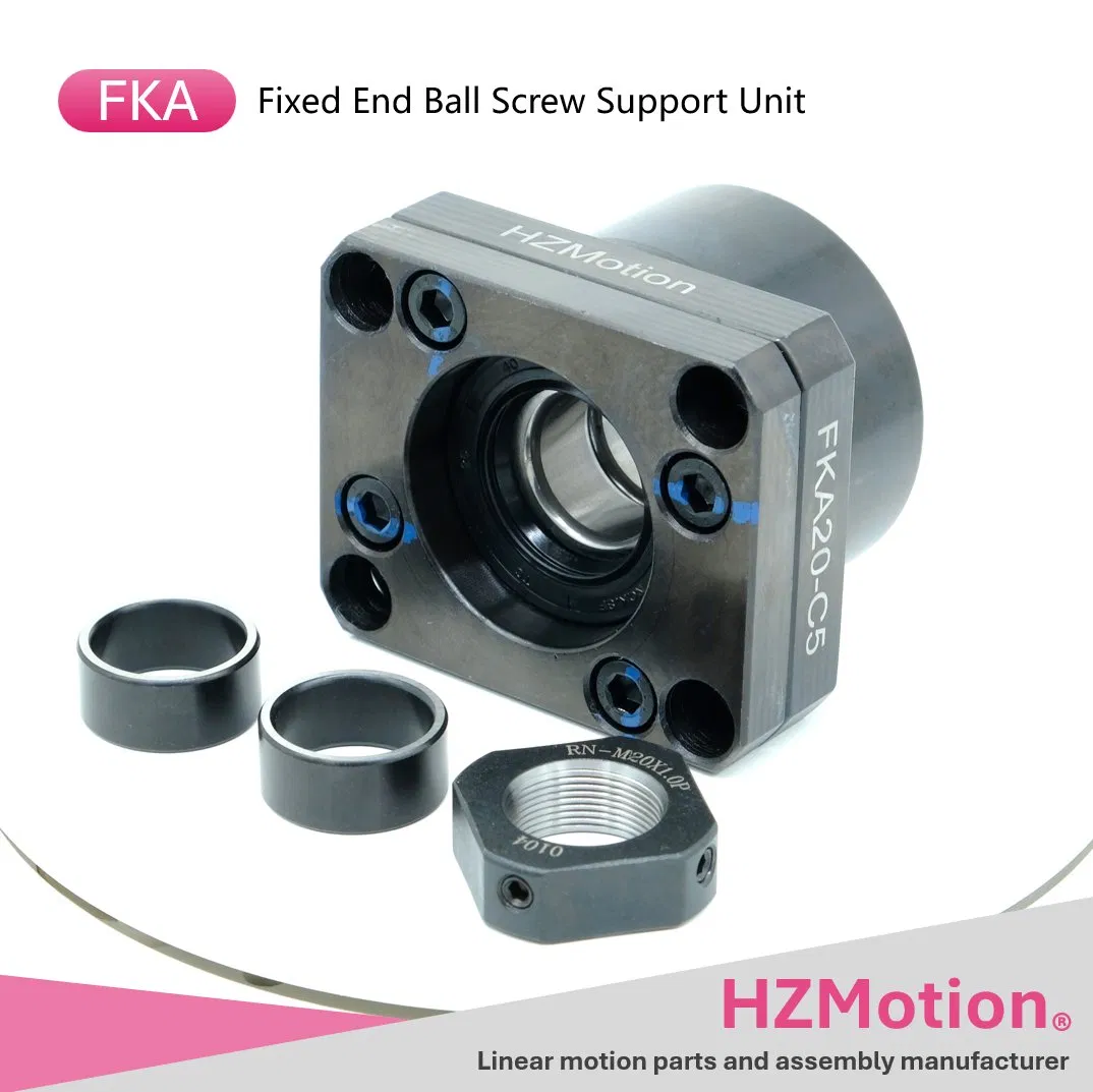 Hzmotion Ball Screw Support Unit Fixed End with Angular/Thrust Contact Bearing Ak Bk Ek Fk Lk 6mm 8mm 10mm 12mm 15mm 17mm 20mm