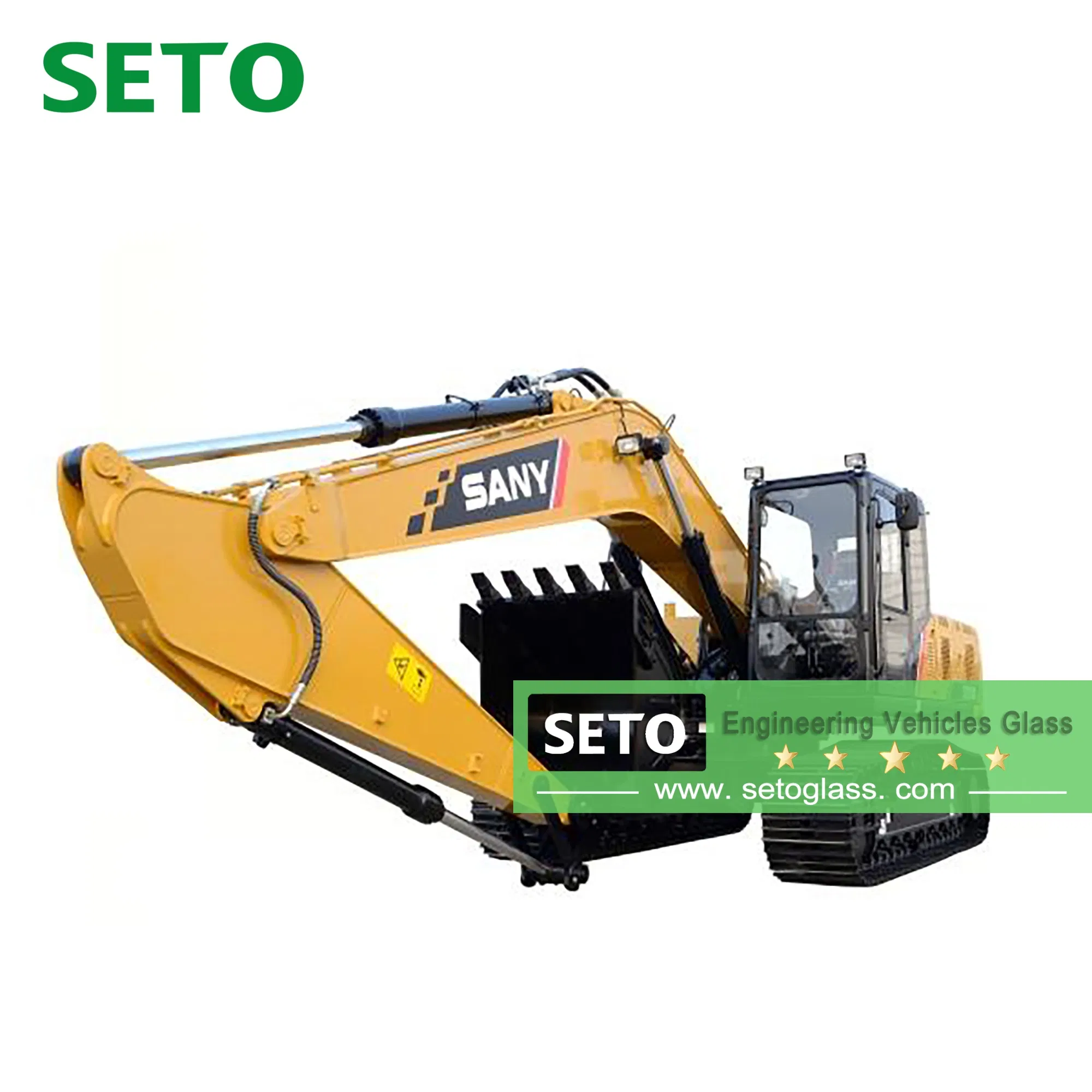 Customized Excavator Glass Cabin Window Windscreen Glass Tempered Safety Auto Glass Supplier