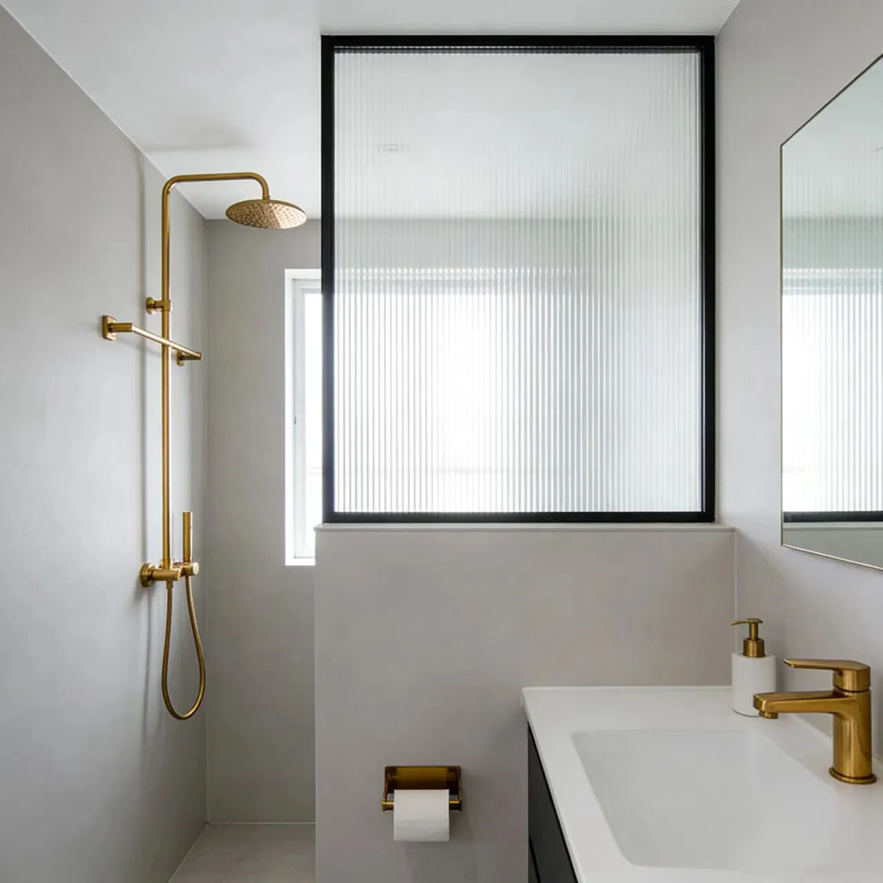 Double-Layered Laminated Frosted Glass Half-Wall Partition, Soundproof and Waterproof