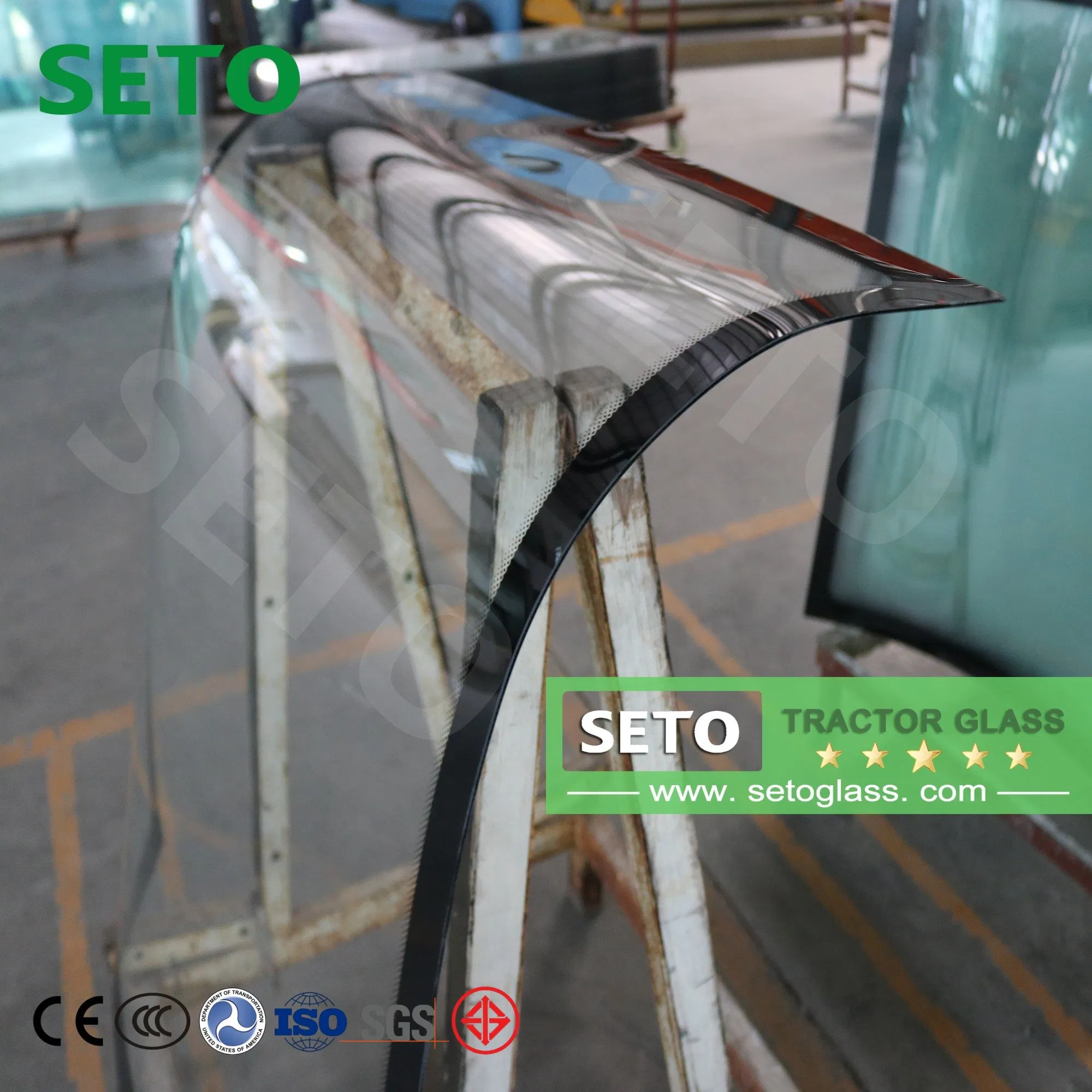 Tractor Glass Impact-Resistant Front/Rear Windshield for Agricultural Machinery