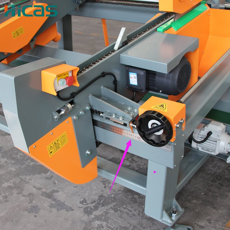 Hicas Double End Trim Saw Automatic Fixed 20m/Min Woodworking Saw Machine for Making Wood Pallet