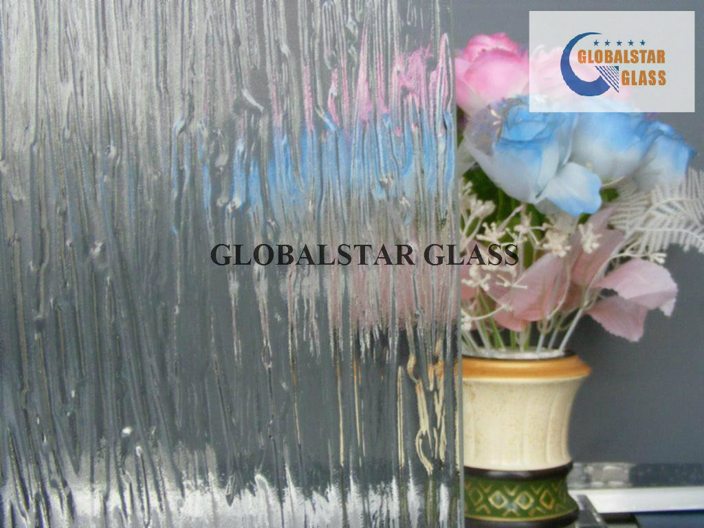 3-6mm Patterned Glass with Nashiji Karatachi Flora Bamboo Moru II Oceanic Glass