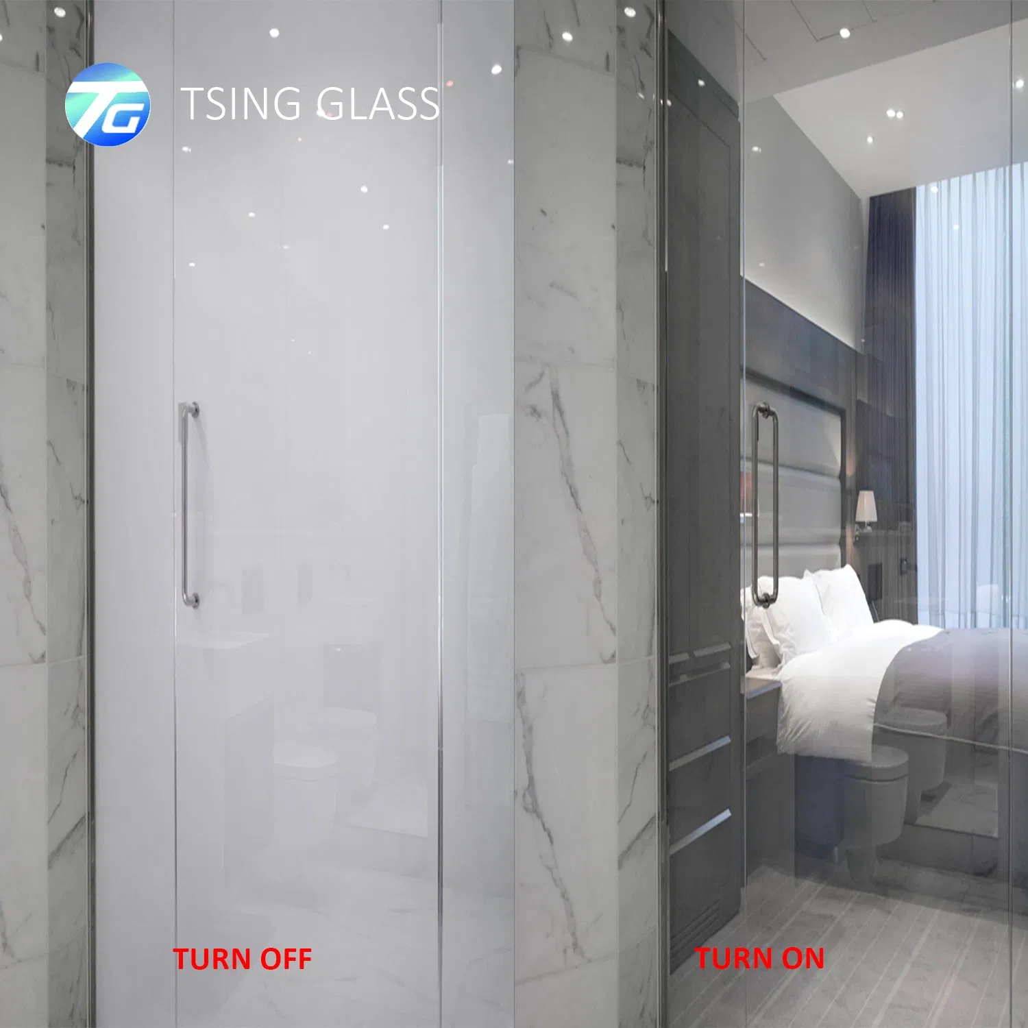 Ultra Clear Tempered Smart Film Switches From Frosted for Windows Shower Room Office