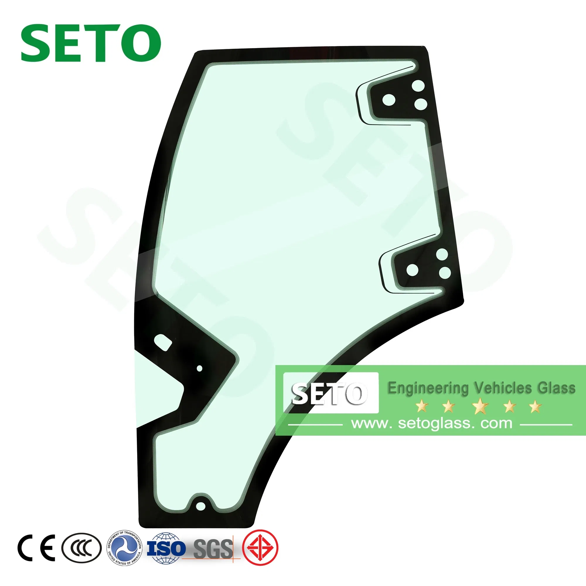 China Factory 5mm Tempered Glass for Machinery Excavator Cab, Side Windows