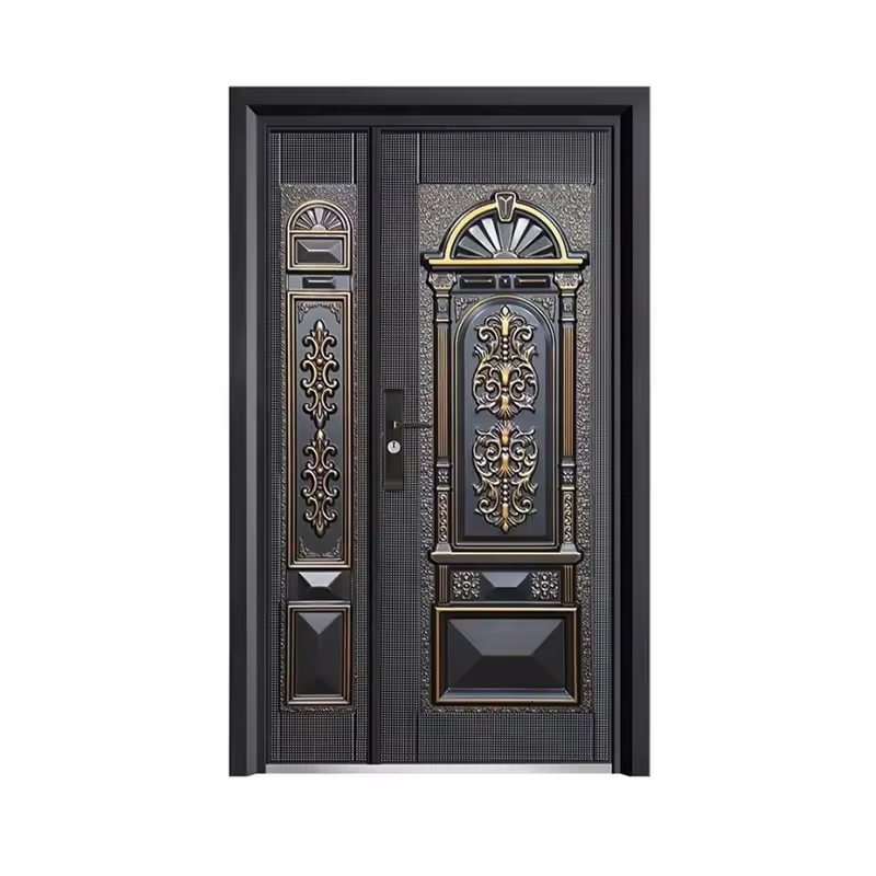 Aluminum Steel Bulletproof Door New Design Luxury Soundproof Steel-Cast Front Entry Doors for Villa House
