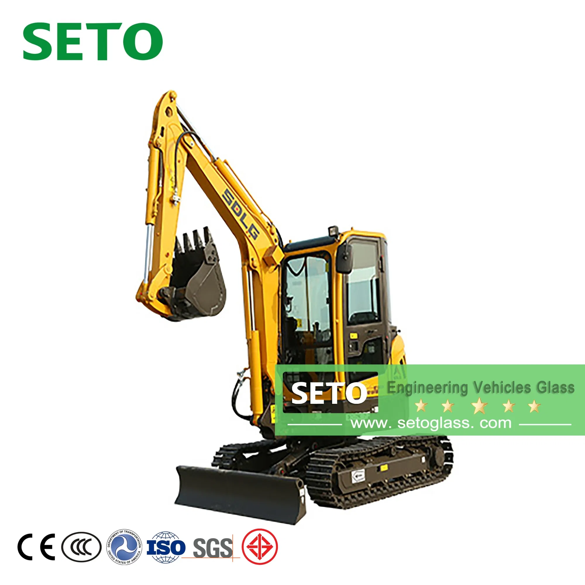 OEM New Tempered Glass Excavator Cabin Cab Door Glass