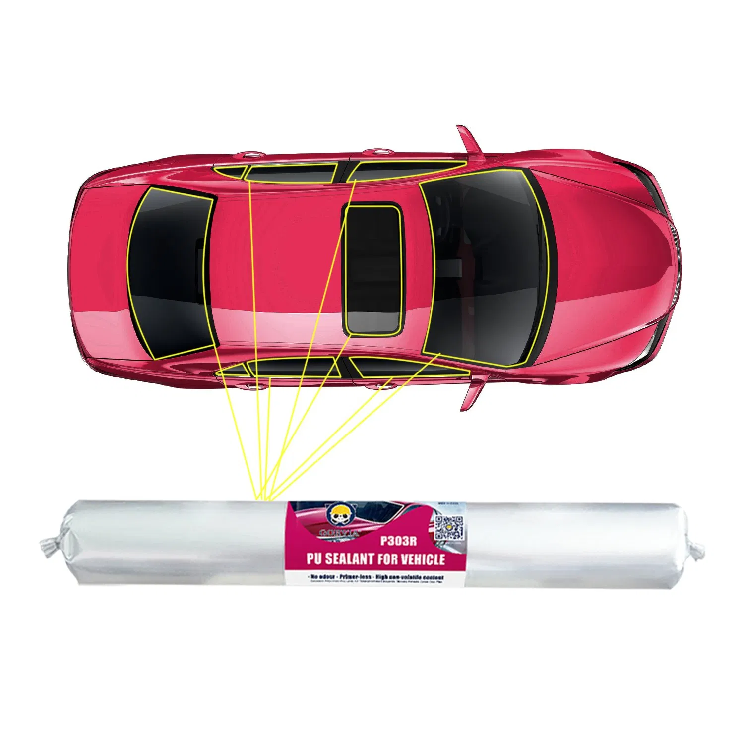 600ml Auto Glass Repair Glue Polyurethane PU Adhesive Car Windscreen PU Sealant for Glass