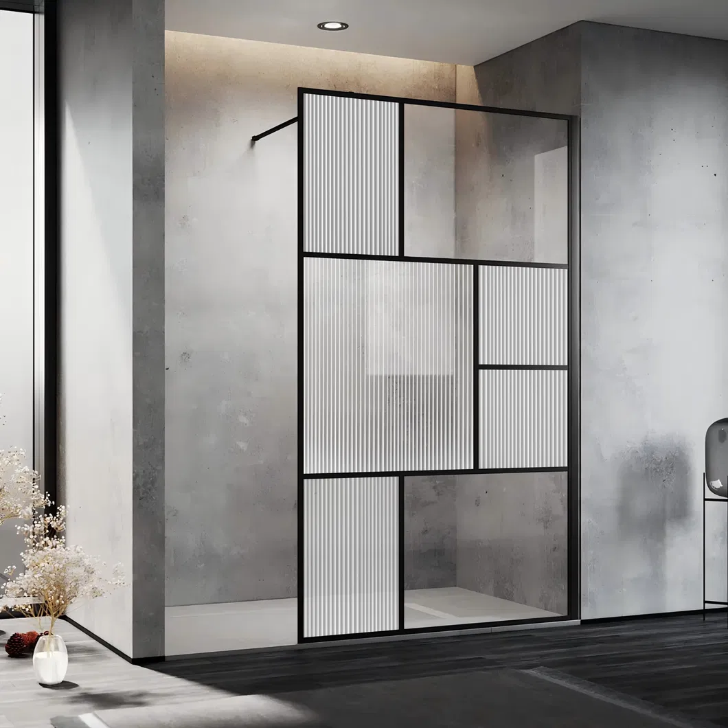 Fluted Glass Shower Screen