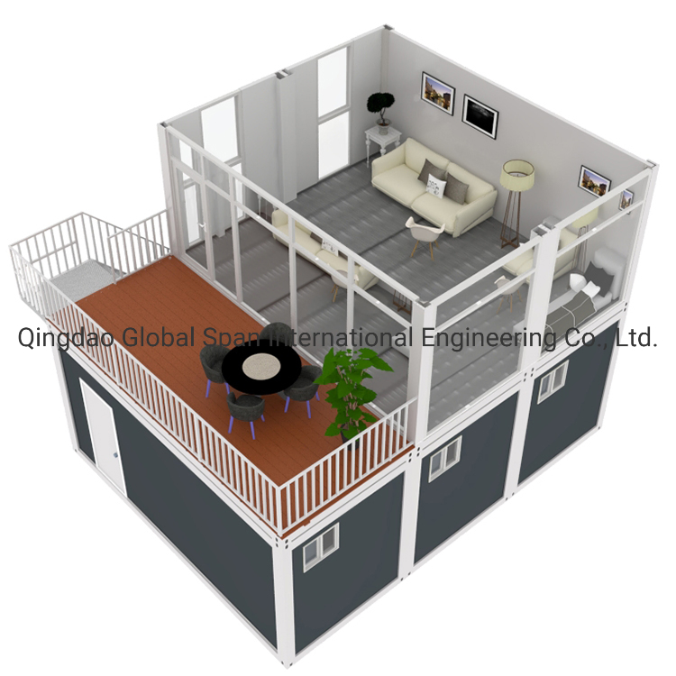 Flat Pack Prefabricated Building, Prefabricated Portable Container House for Temporary Living Homes