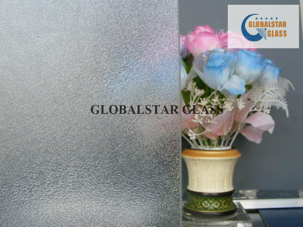 3-6mm Patterned Glass with Nashiji Karatachi Flora Bamboo Moru II Oceanic Glass