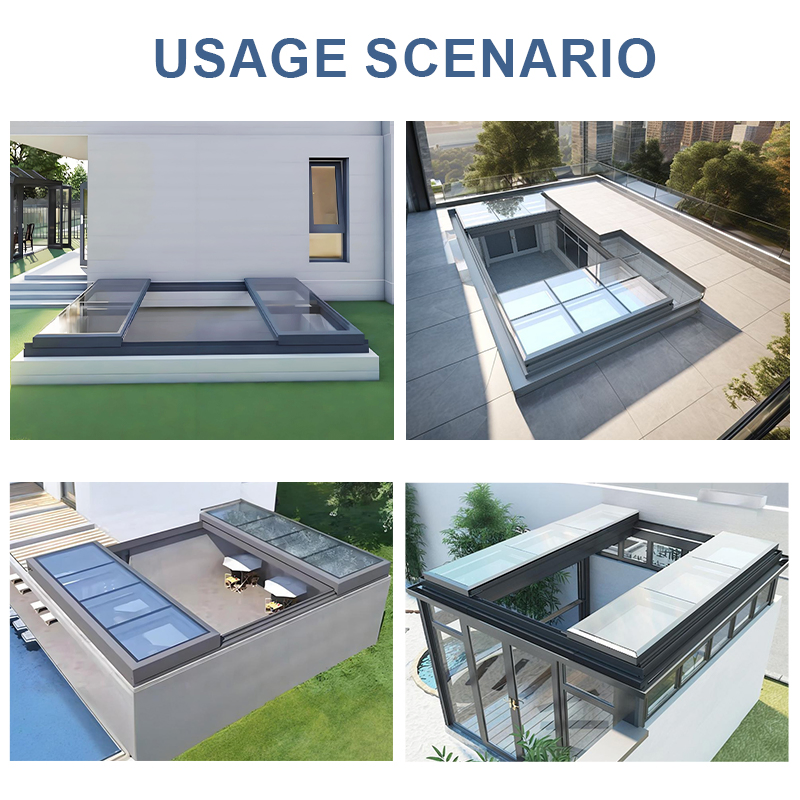 Energy Saving Aluminum Electric Sliding Skylight Motorized Sliding Mechanism Skylight