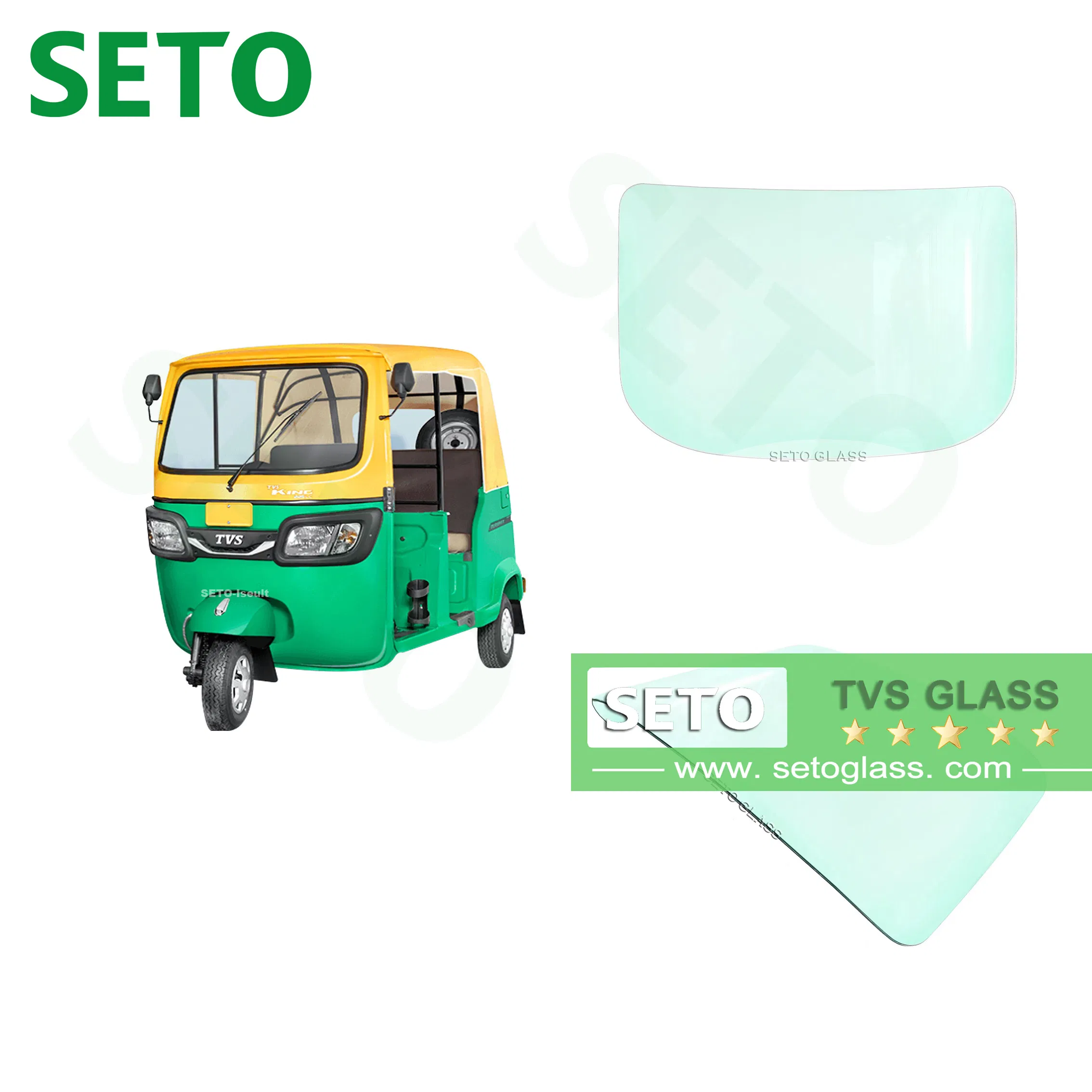 Auto Rickshaw Custom Laminated Front Glass Factory Bulk Order Price for Tvs King Windshield