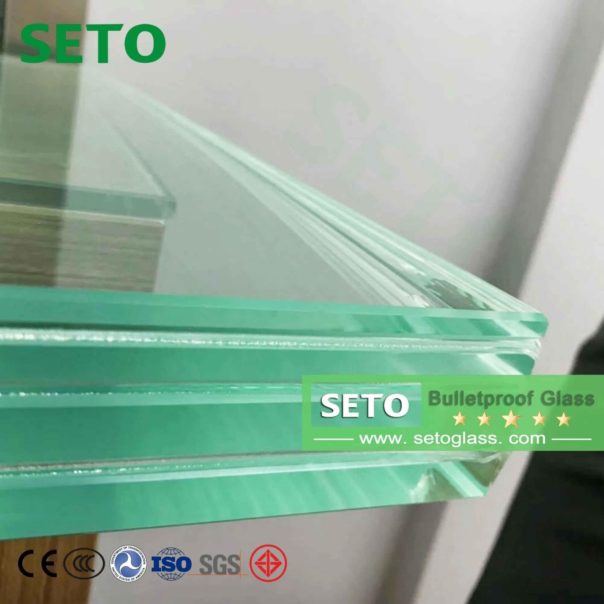 9mm 12mm 24mm 26mm 41mm Car Bulletproof Window Glass for Front Rear / Back Windshield Side Window