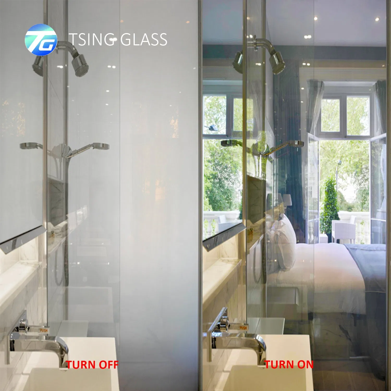 Smart White Transformer with Remote Switch Film Glass for Building Windows Bathroom