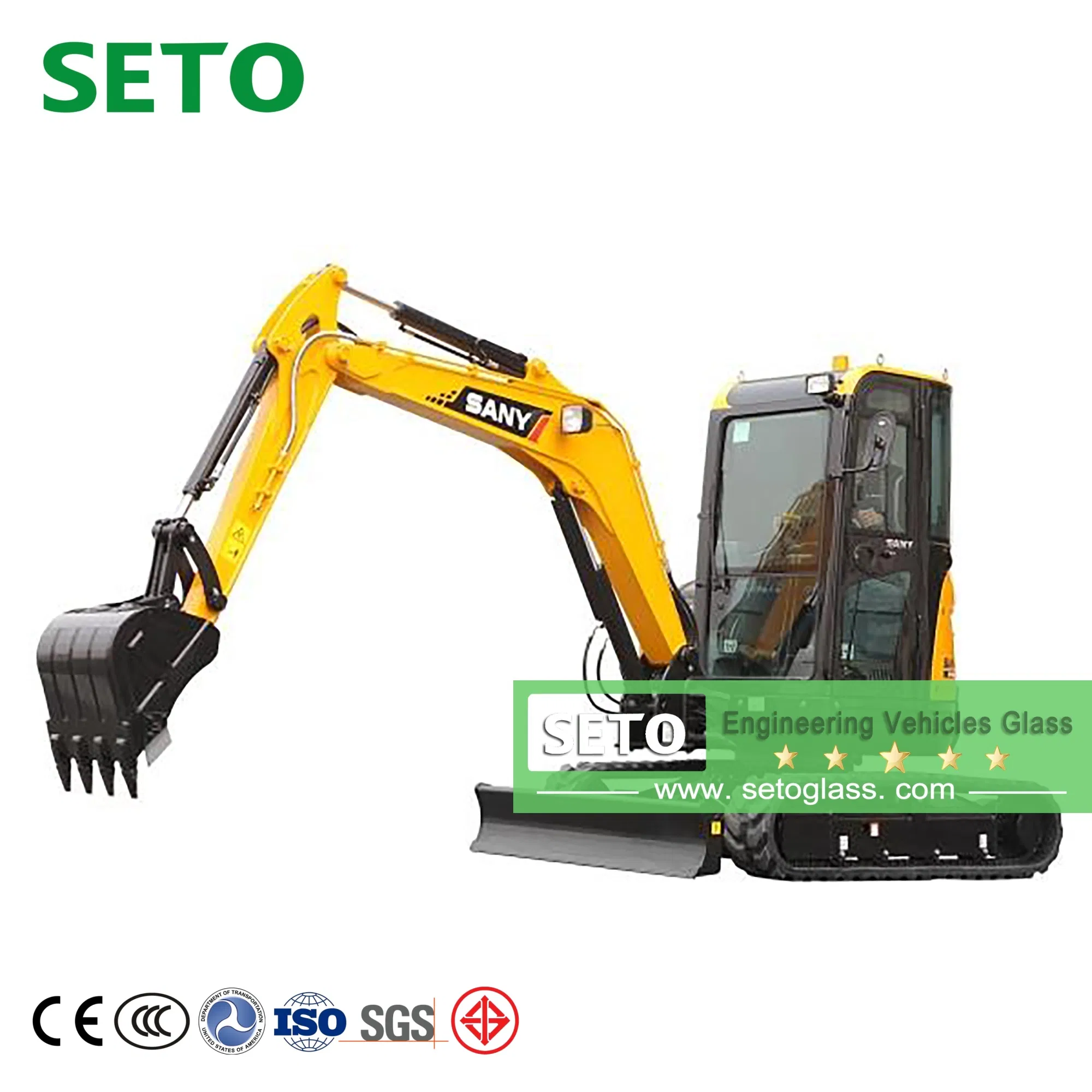 5mm Tempered Glass Excavator Glass Front Windshield Side Windows