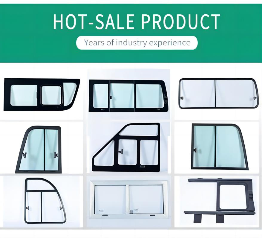 Right Side Construction Machinery Vehicle Camper Van Sliding Window Glass with Fram