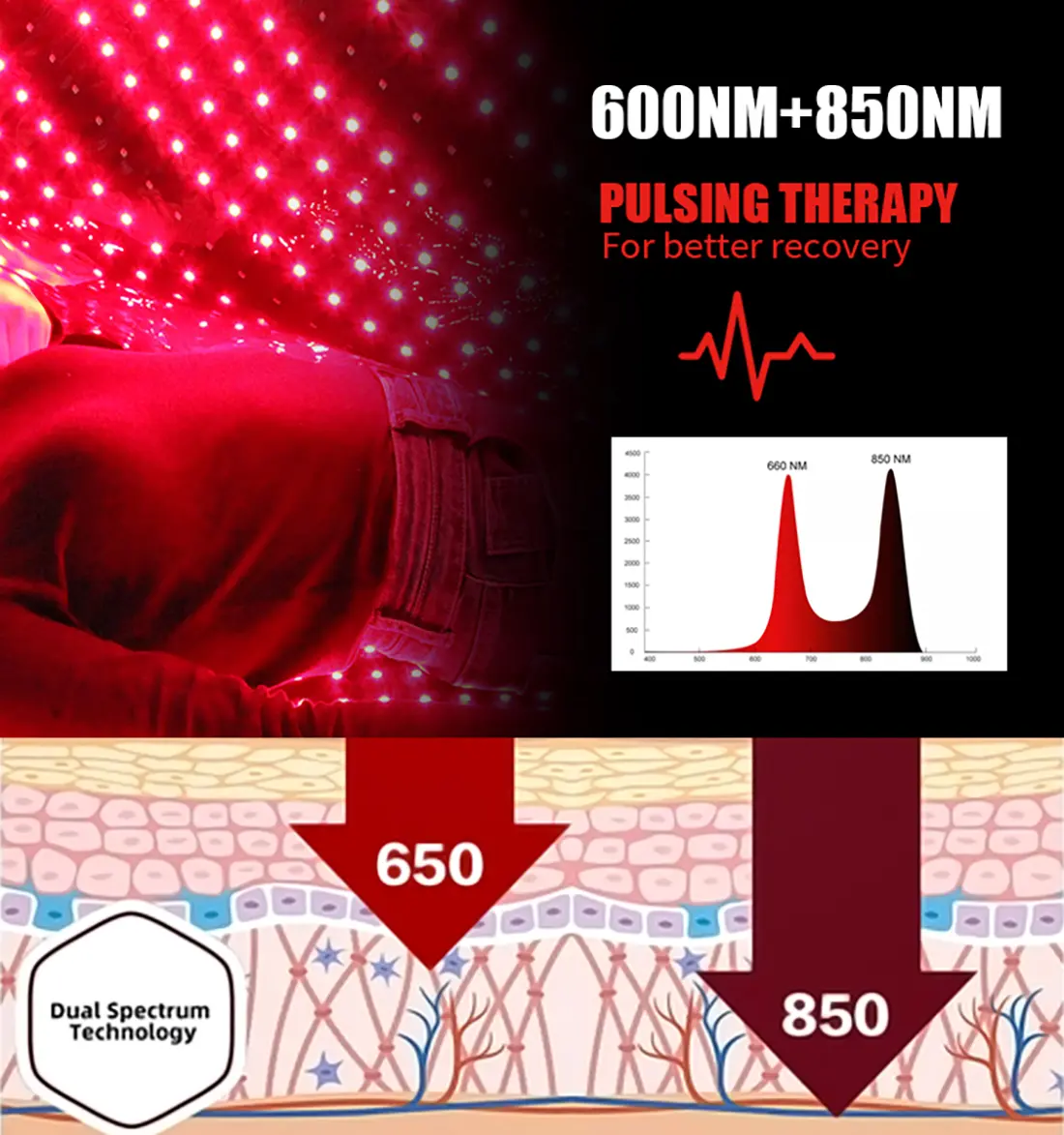 red light therapy bed view 4