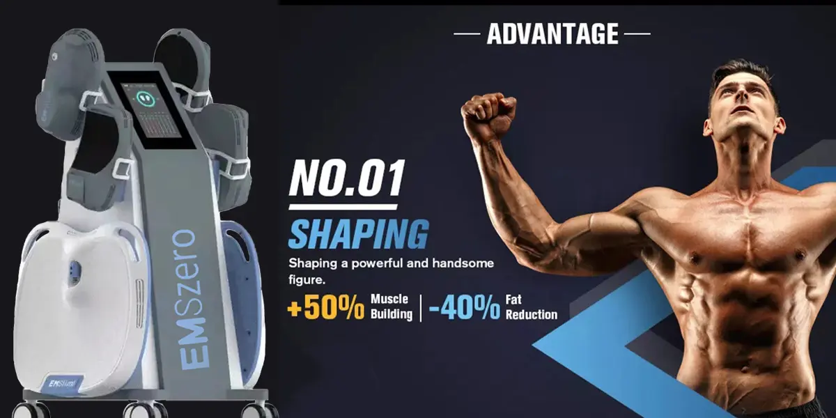 AD-M25 EMS body sculpt RF muscle stimulator slimming machine with 4 handles