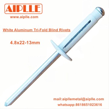 White Aluminum Tri-Fold Blind Rivets white coated