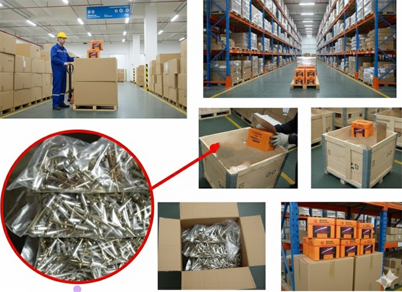 Blind rivets package for export