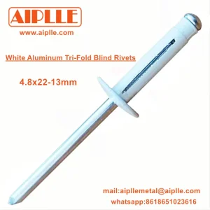 China White Aluminum Tri-Fold Blind Rivets
