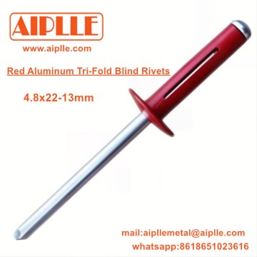 Red Aluminum Tri-Fold Blind Rivets colored rivet