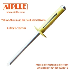 Yellow Aluminum Tri-Fold Blind Rivets