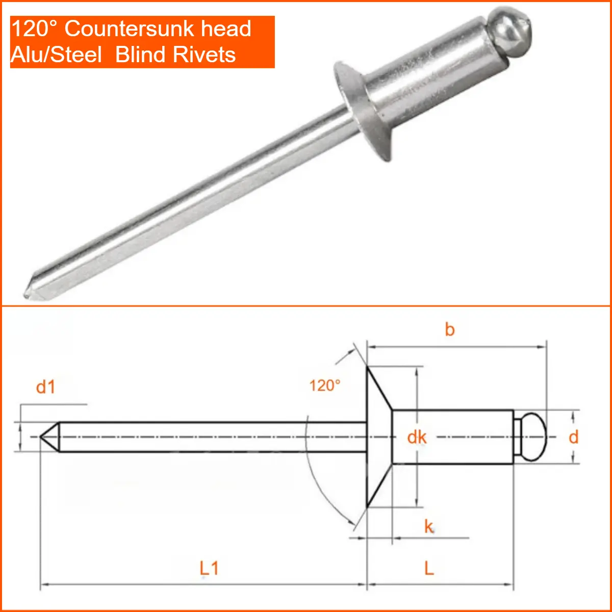 Wholesale High-Quality Countersunk Head Blind Rivets - Aluminum Steel Factory Direct from China Suppliers Manufacturers, Factories
