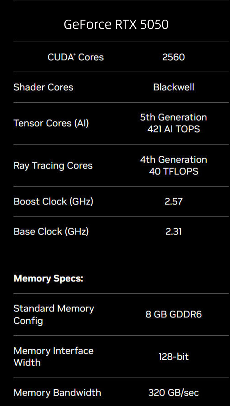 RTX 5050 Design View 2