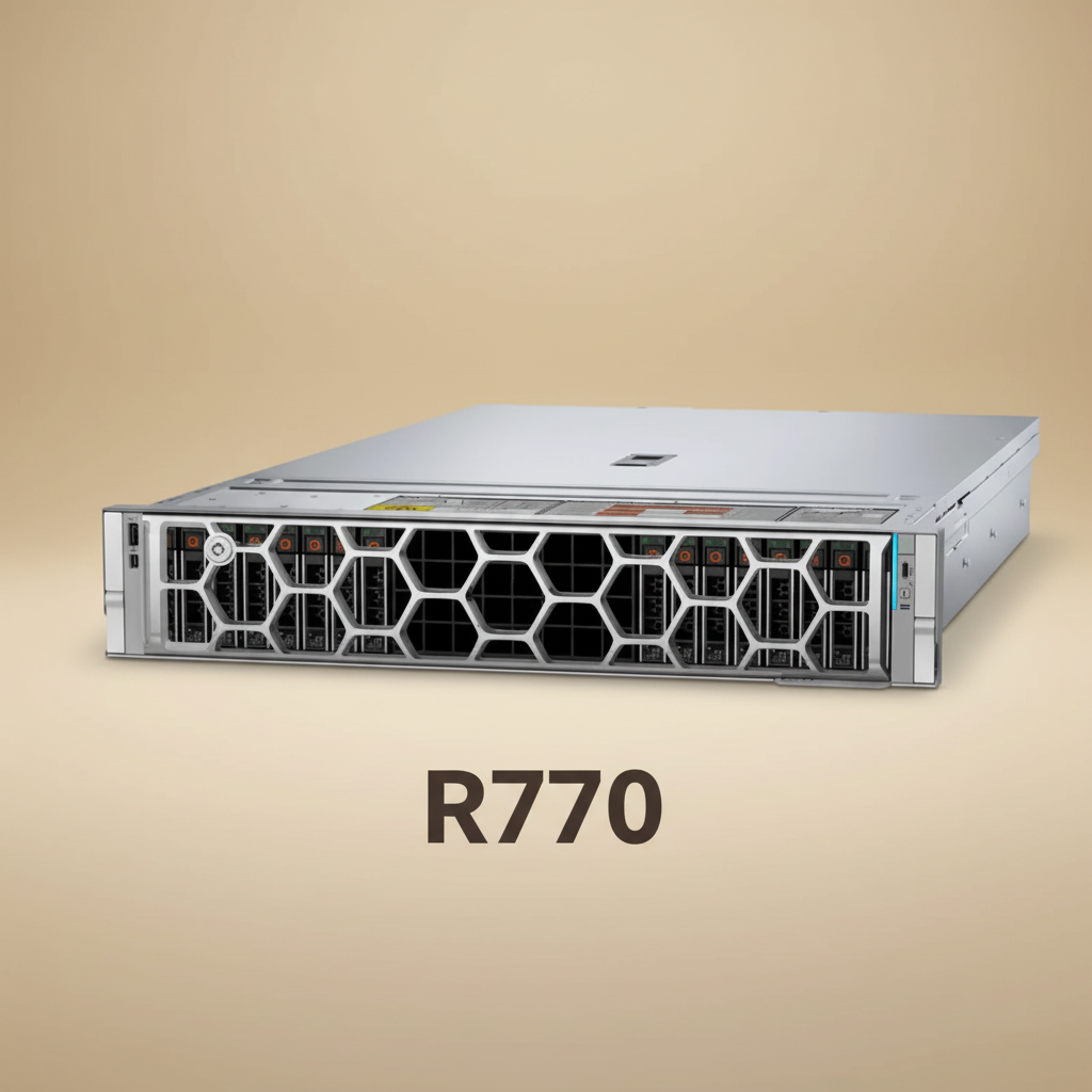 Dell PowerEdge R770 2U Rack Mount Server Multi DIMM Slots DDR5 Memory Intel Xeon Processor Business Network Server
