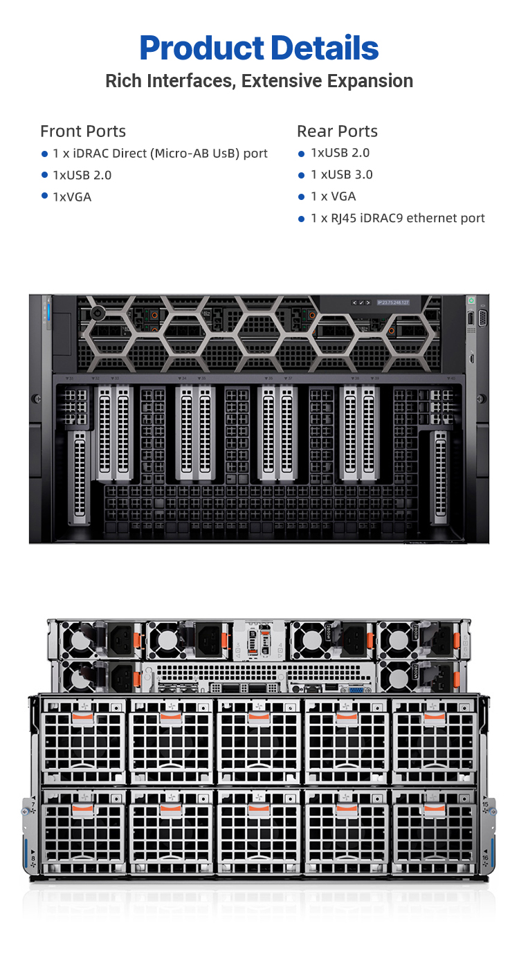 Dell XE9680 6U Rack AI Server 8x GPU Platform AI Rack Server Learning and Deep Learning  Intel Xeon with 2800W Titanium