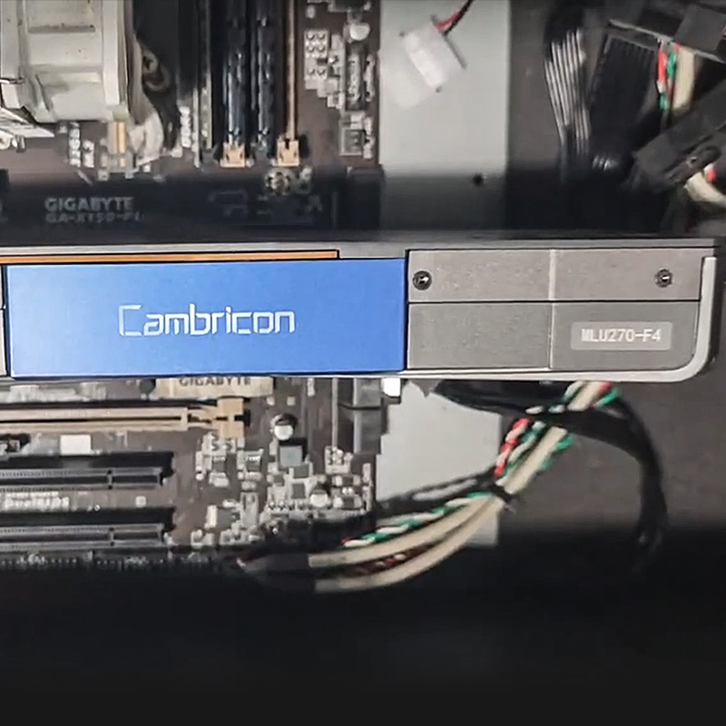 Cambricon AI Acceleration Card Data Center AI Inference GPU Graphics Card DDR4 Fan Desktop New Siyuan MLU270-F4 PCIe Gen4