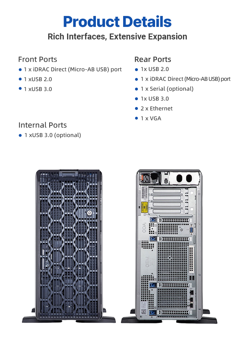 Factory Direct Price Hot Selling  PowerEdge T550 Tower Server Intel Xeon High Quality 5U  Tower Server