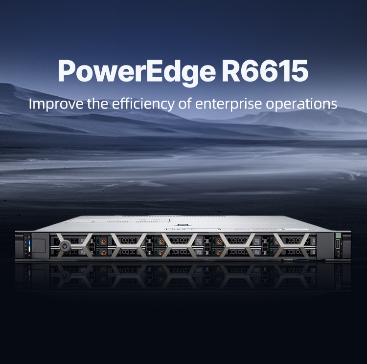 R6615 1U Rack Server with  EPYC 9124 3.0GHz Scalable Processors 700W Power Supply HDD SSD Hard Used in Stock 1U Rack Server
