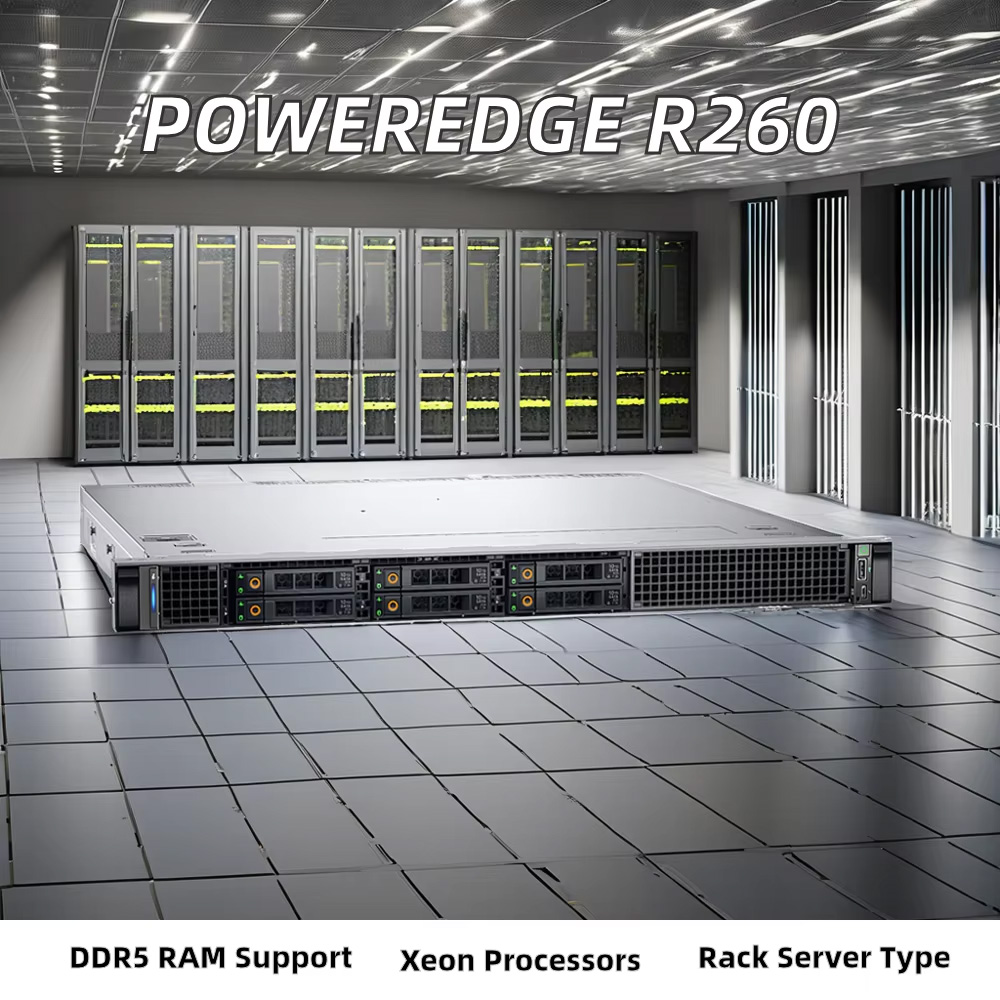 Dell R260 1U Rack Server Intel E2478 8C 2.3Ghz 16G 4800MT/s 2*960G SSD H355 450W Power R250 R240 New Inventory