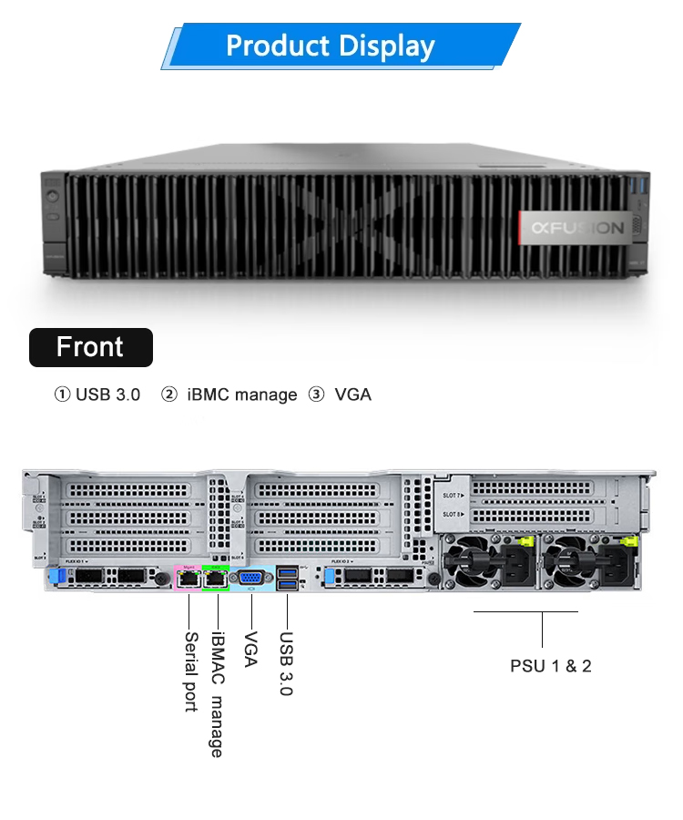 New xFusion Fusion 2288H V7 2U 2-socket Network AI Deepseek Servers Ai Huawie Gpu Rack Deep Learning Xeon Server