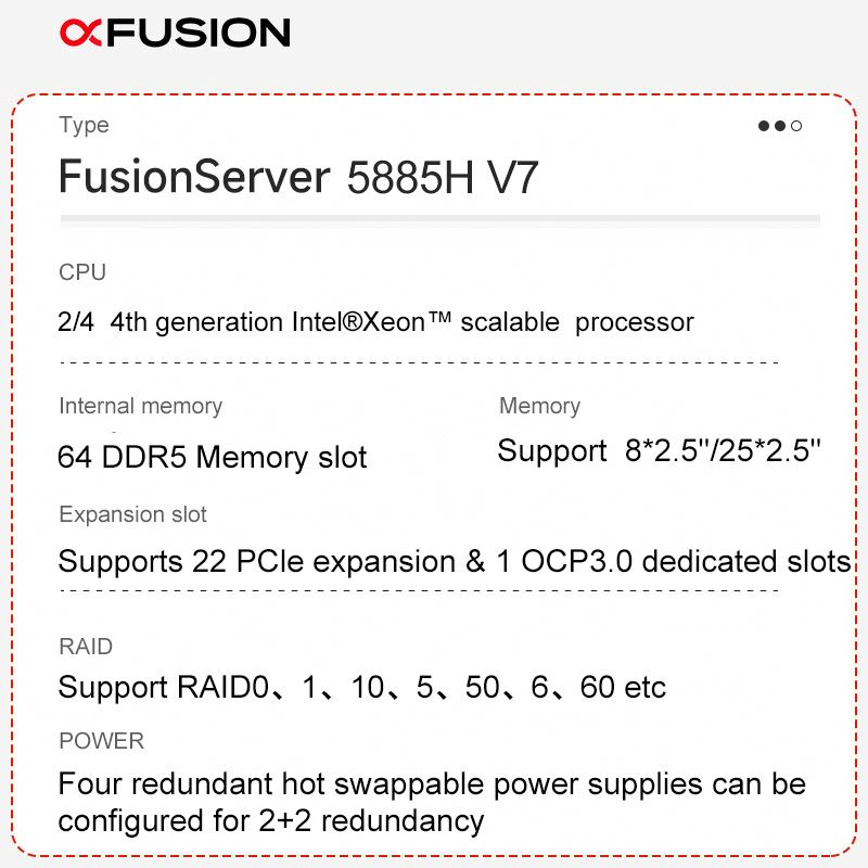 8*2.5 Inch Drive FusionServer 5885H V7 Servers Computer Nas Storage Pc Gpu Buy Web Devices Ssd Networks Rack Xeon Server
