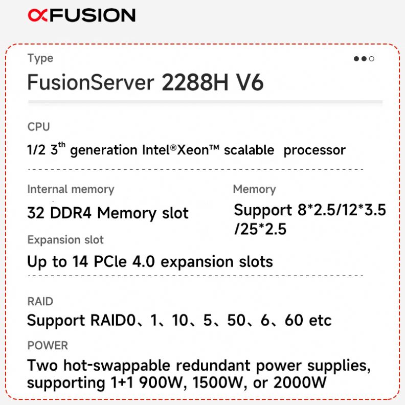 New xFusion Fusionserver 2288H V6 Computer Server 2288H V6 2U 2-socket Rack Server