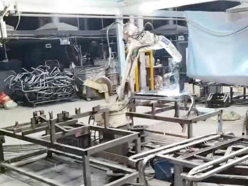 Step 1 - Electric vehicle frame welding process at Aiweda factory