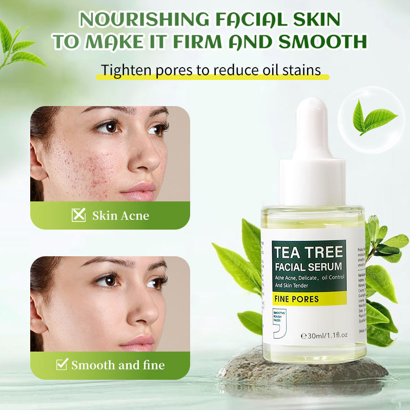 Private Label Facial Skin Care Acne Removal Oil Control Whitening Hydration Tea Tree Facial Serum