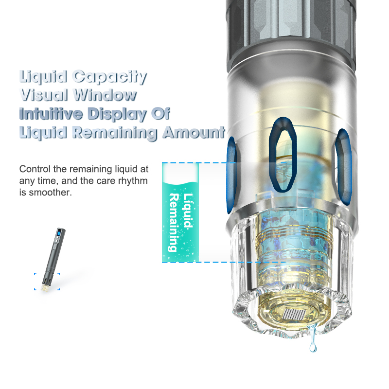 2025 LED Light Therapy Derma Hydra Pen Adjustable Microneedle Pen Liquid Adjustable Skin Care Stretch Marks and Dark Circles Removal