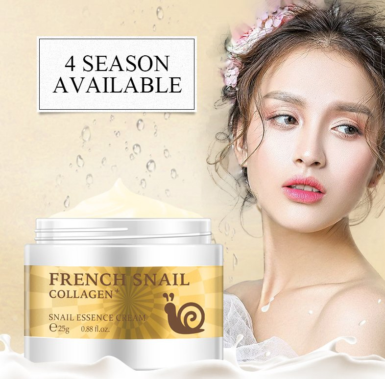 Skin Care Repair Facial Cream Whitening Moisturizing Organic Collagen French Snail Snail Essence Cream Travel Size 25g Moisturizer Japanese Sakura Face Cream