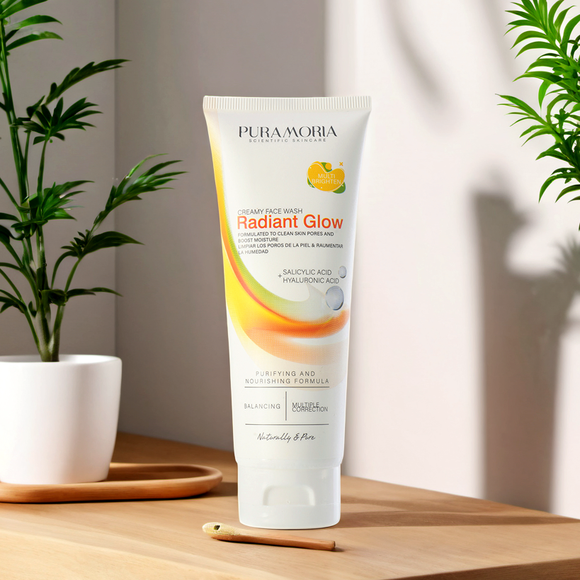 Puramoria Salicylic Acid Dense Foam Face Wash Deep Pore Hydration and Brightening Facial Cleanser