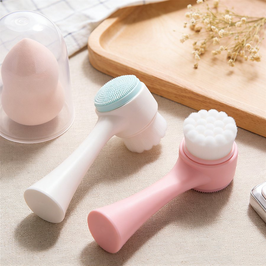 2-in-1 Silicone Facial Brush - Cleansing &amp; Massage Tool, Skin Care &amp; Makeup
