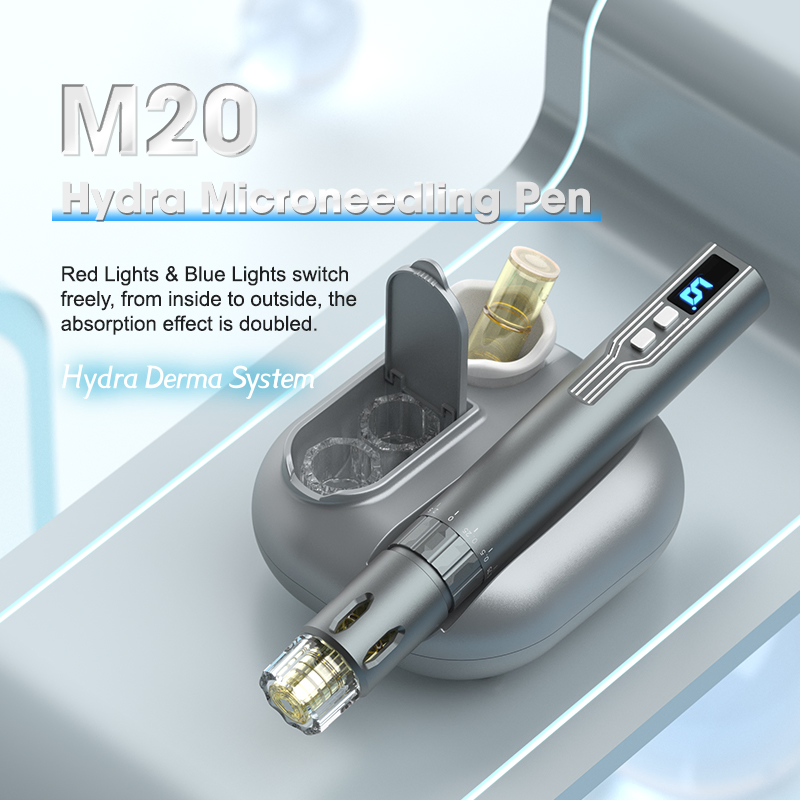 2025 LED Light Therapy Derma Hydra Pen Adjustable Microneedle Pen Liquid Adjustable Skin Care Stretch Marks and Dark Circles Removal